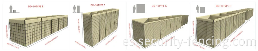 Mejor precio Galvanizado Mald de soldadura Gavion Barrera Muro de barrera Muro de explosión para el refugio de defensa Control de la erosión de la barrera